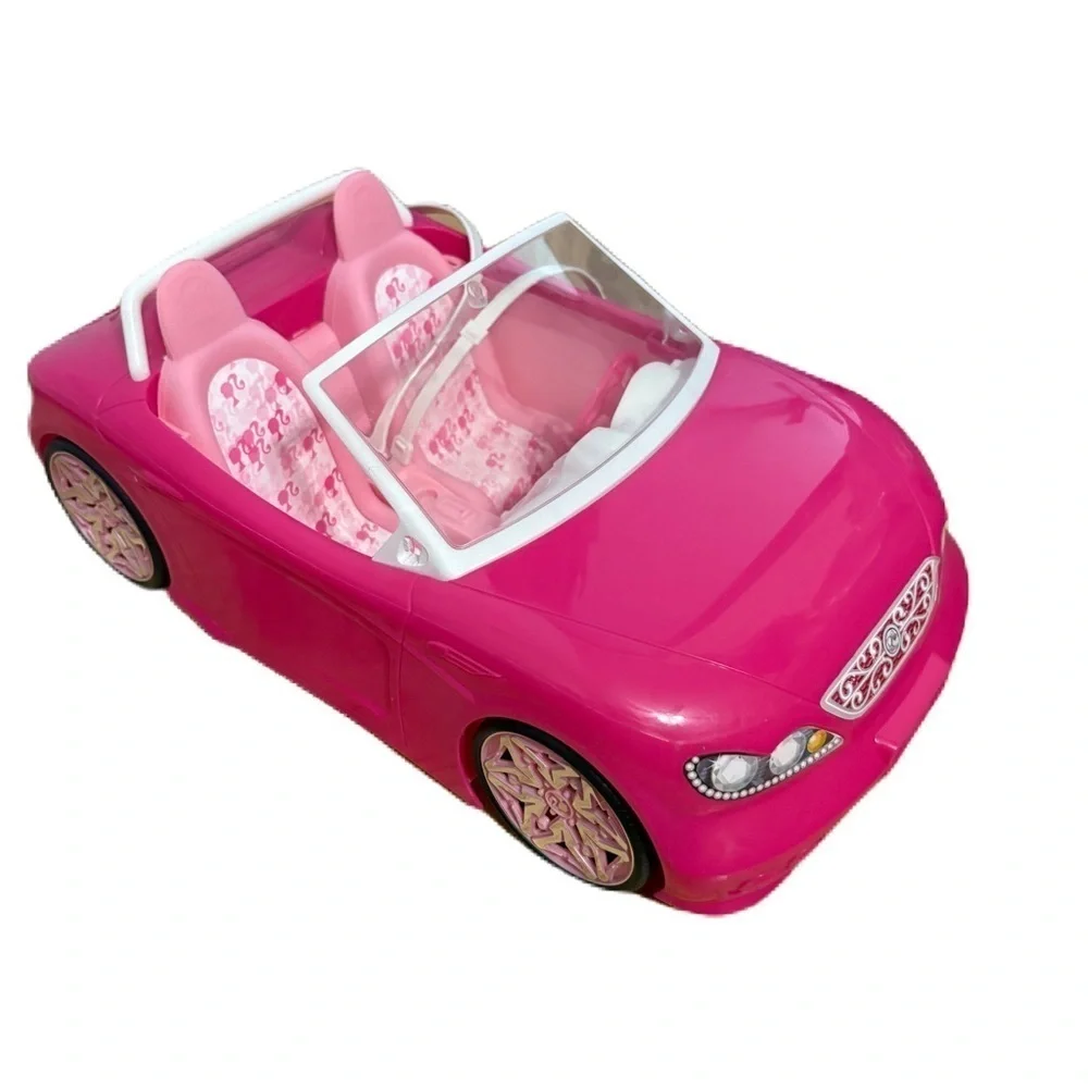 2013 Mattel Barbie Pink Glitter 2 seat convertible toy car Doll Accessory